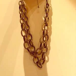 Bares double loop gold chain necklace